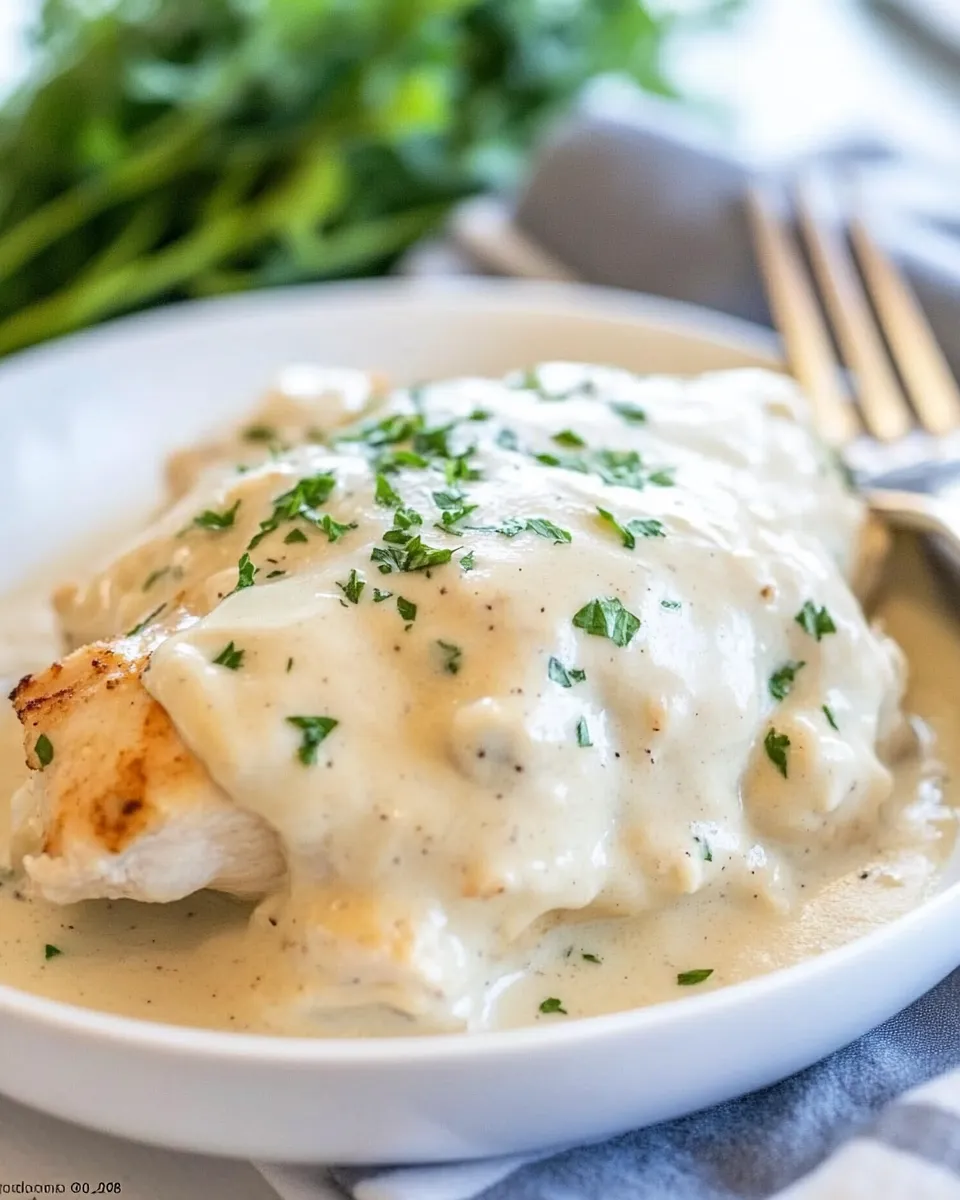 Delicious Crockpot Creamy Garlic Parmesan Chicken shot