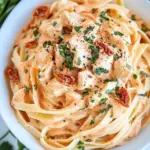 Easy Crockpot Sun-Dried Tomato Chicken Alfredo photo