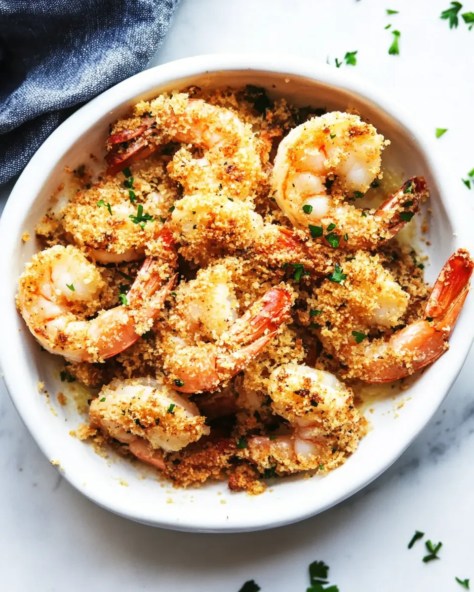 Best Crunchy Baked Parmesan Garlic Shrimp food shot