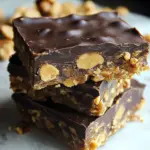 Homemade Crunchy No-Bake Chocolate Peanut Butter Bars photo