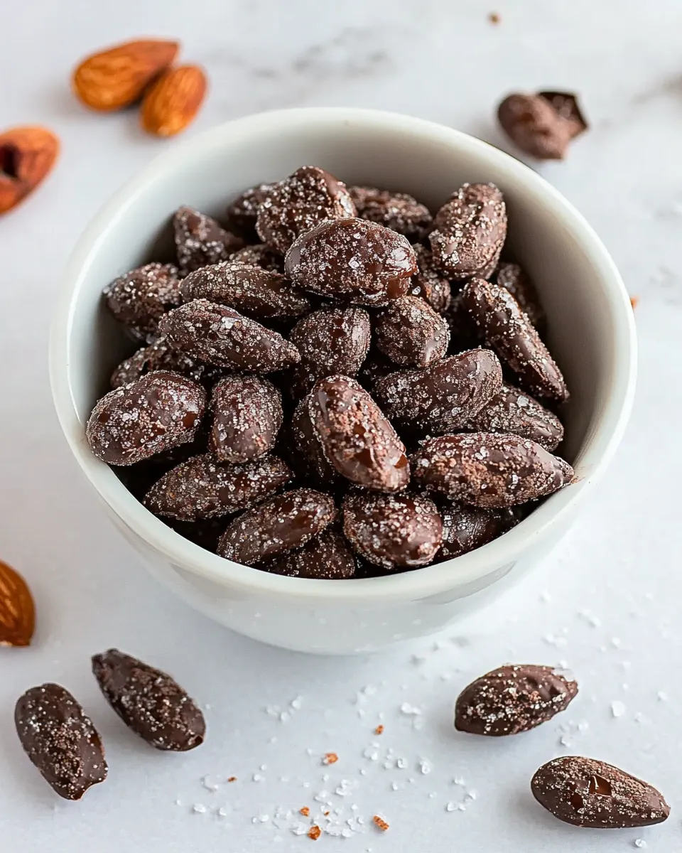 Homemade Dark Chocolate Almonds with Sea Salt and Turbinado Sugar (Trader Joes Copycat!) photo