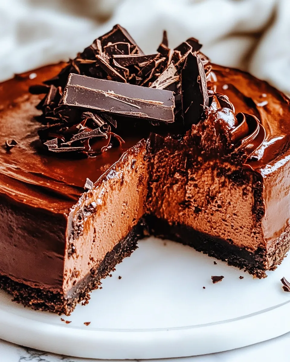 Classic Dark Chocolate Cheesecake Recipe image