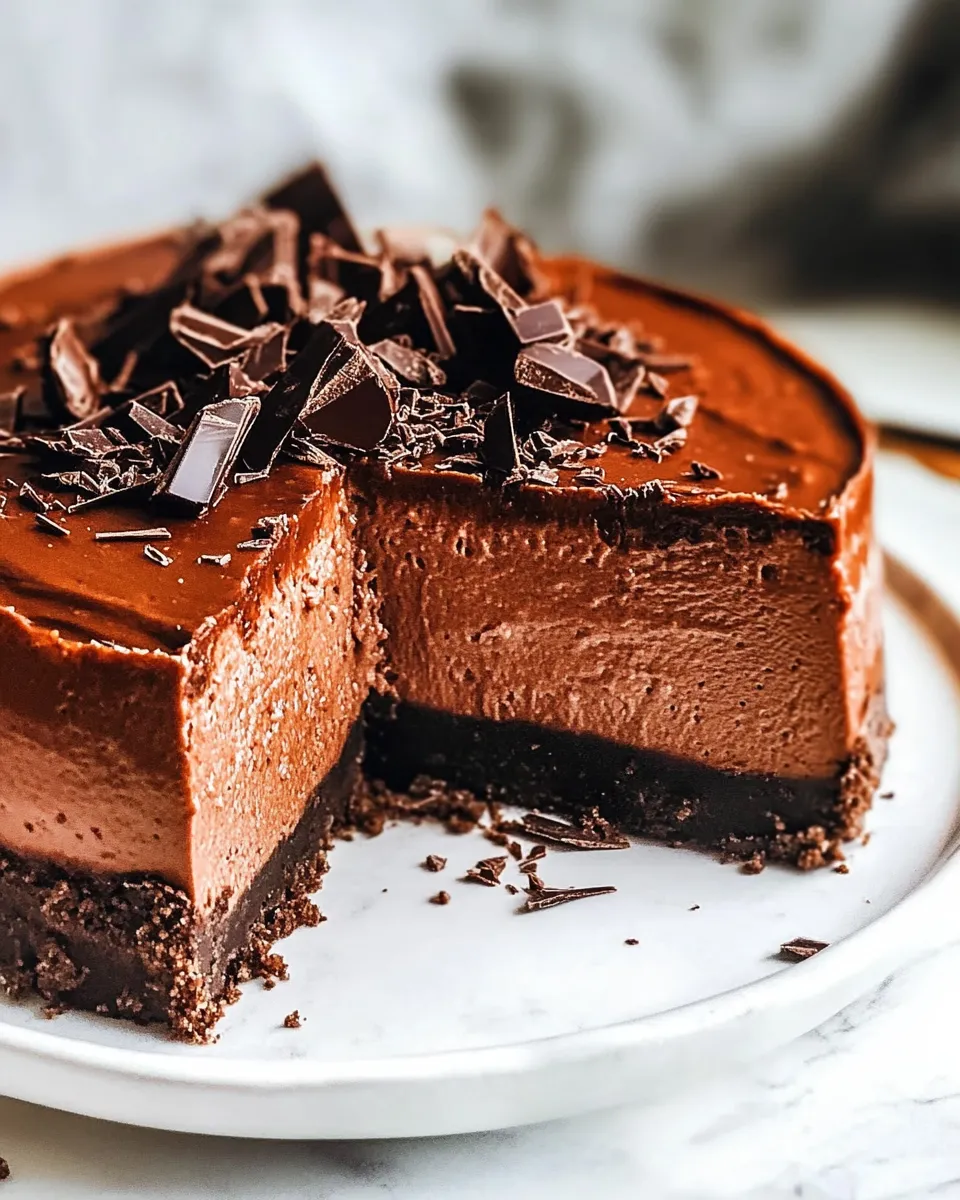 Easy Dark Chocolate Cheesecake Recipe shot