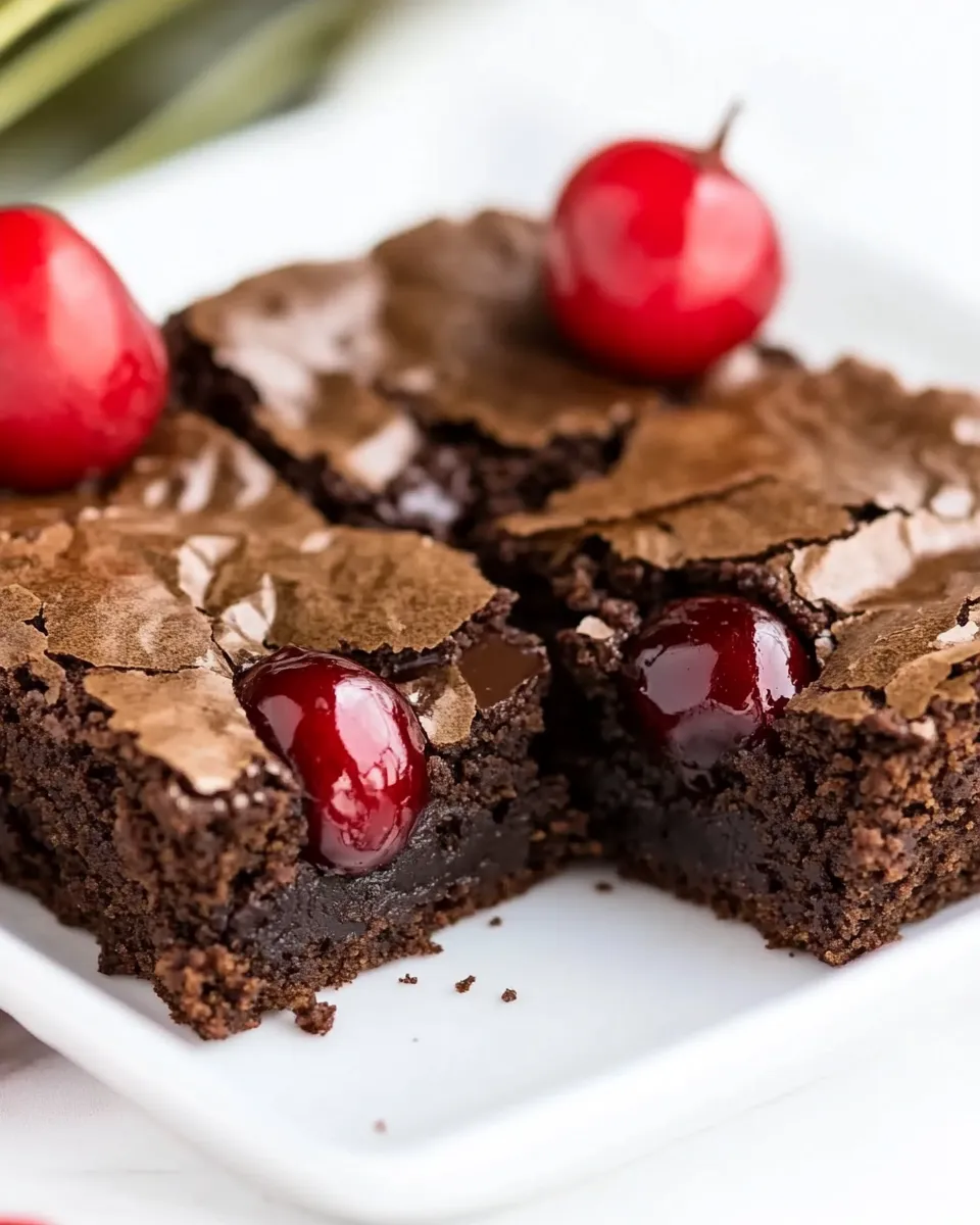 Homemade Dark Chocolate Cherry Brownies photo