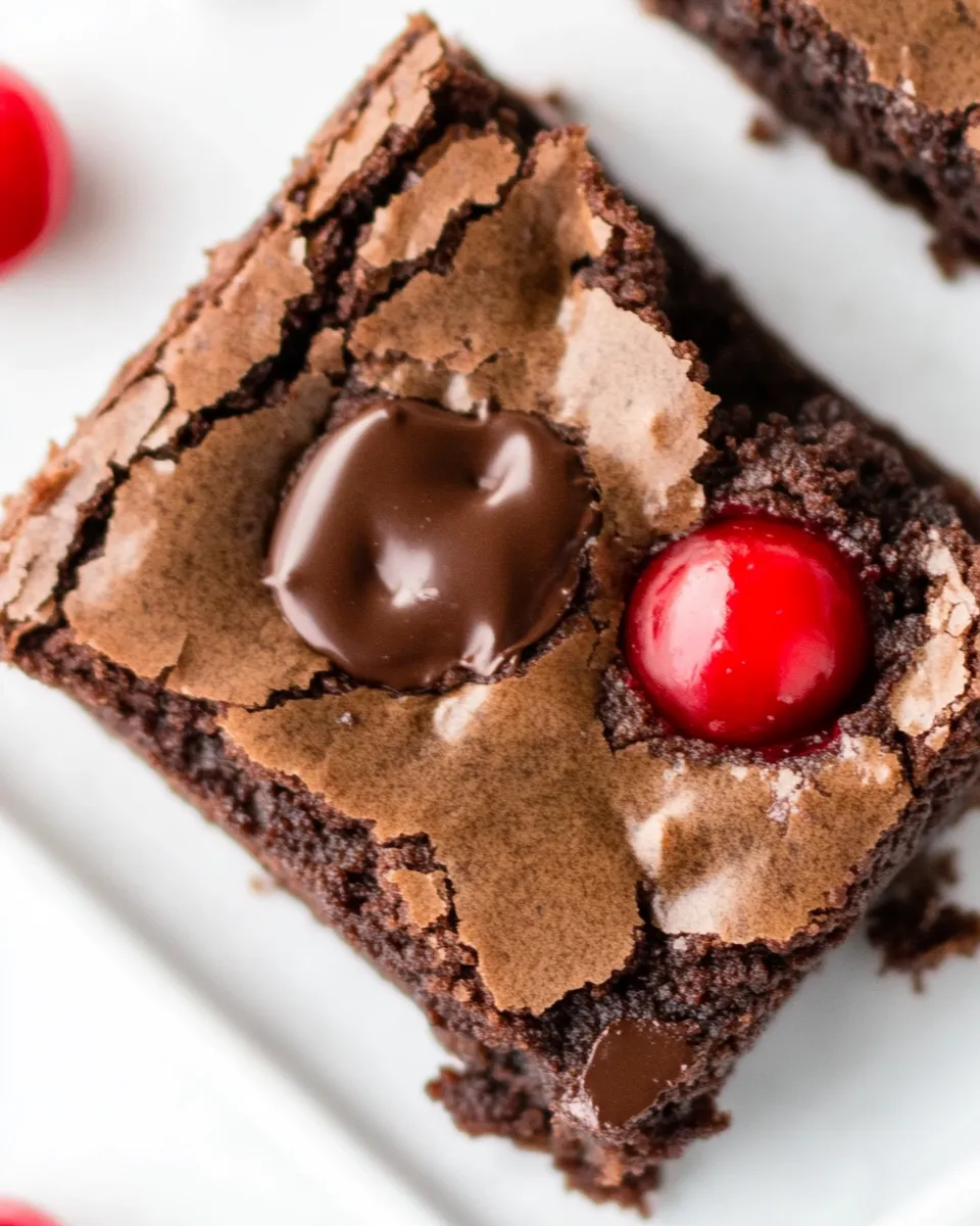 Easy Dark Chocolate Cherry Brownies recipe photo