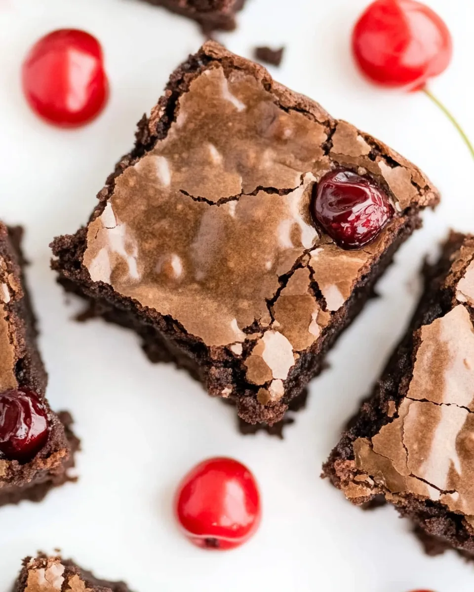 Delicious Dark Chocolate Cherry Brownies shot