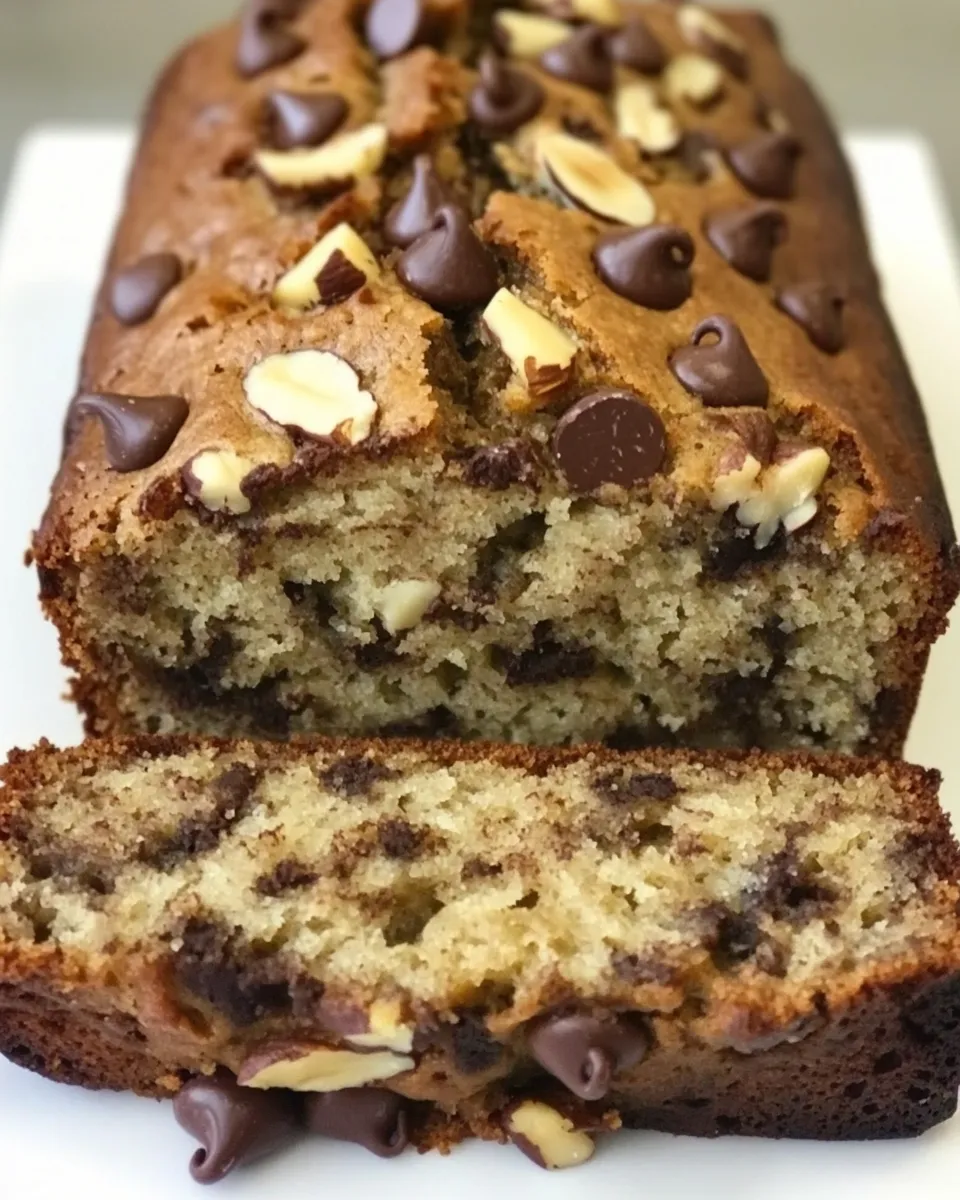 Homemade Dark Chocolate Chip & Walnut Banana Bread photo