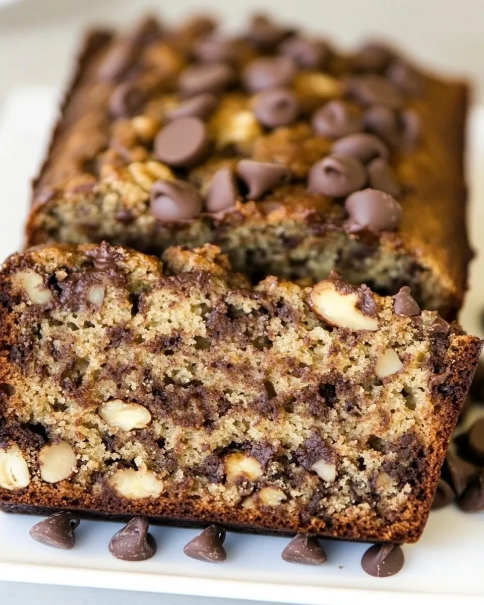 Easy Dark Chocolate Chip & Walnut Banana Bread recipe photo