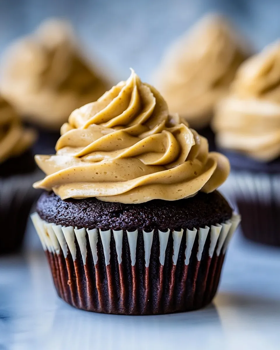 Best Dark Chocolate Cupcakes with Peanut Butter Frosting dish photo