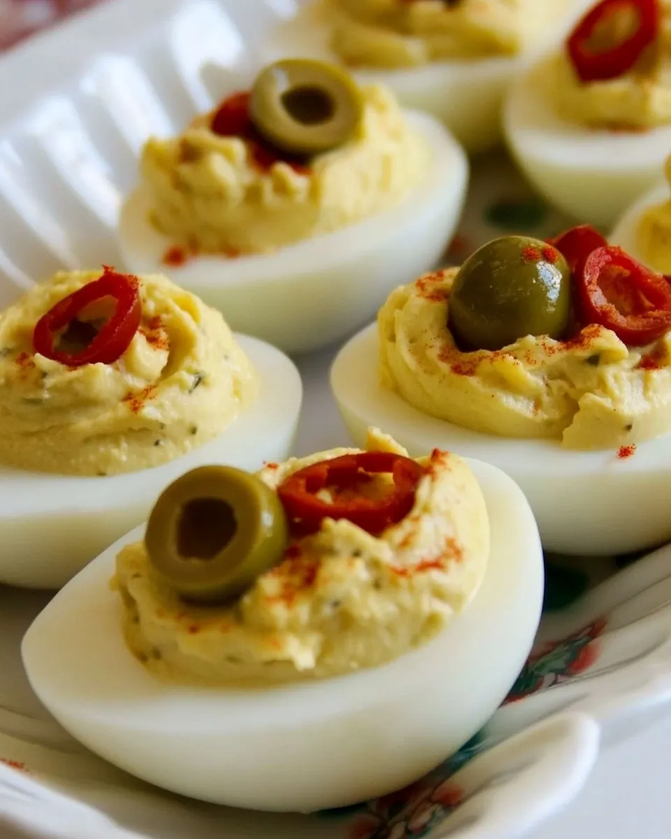 Easy Deviled Eggs with Green Olives recipe photo