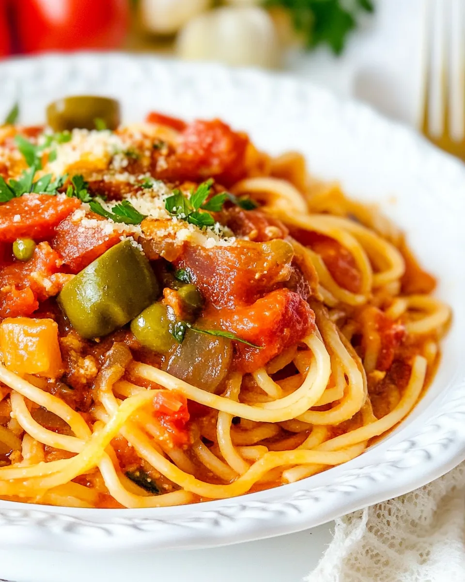 Delicious Dominican Spaghetti (Espaguetis) shot