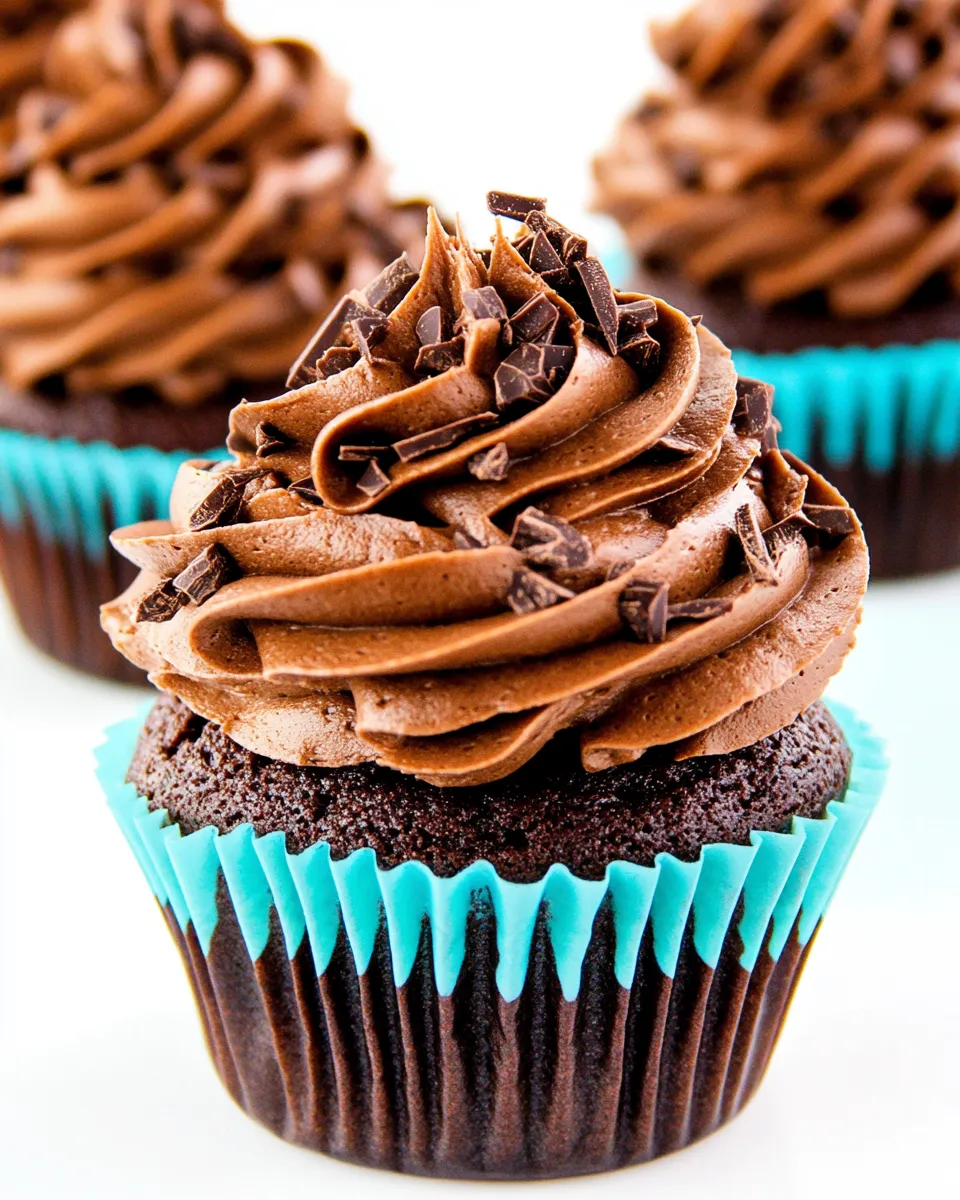 Delicious Double Chocolate Cupcakes shot