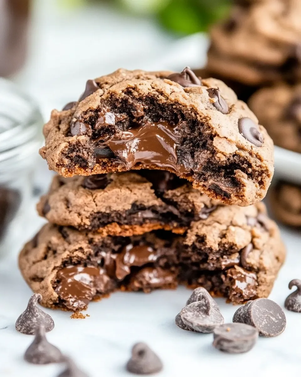 Delicious Double Chocolate Pudding Cookies shot