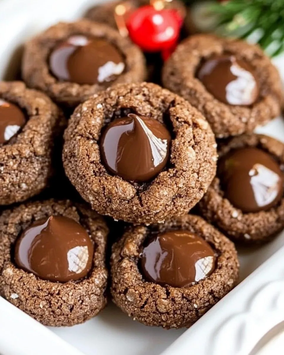 Homemade Double Chocolate Thumbprints Cookies photo