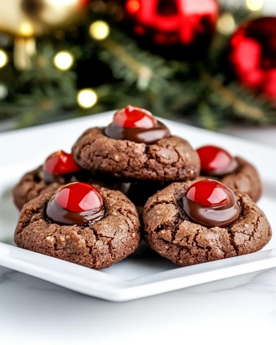 Delicious Double Chocolate Thumbprints Cookies shot