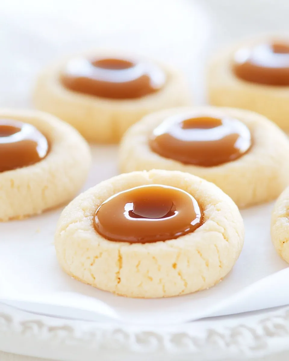 Delicious Dulce de Leche Shortbread Thumbprint Cookies shot