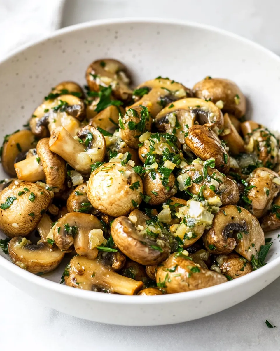 Delicious Easy 5-Ingredient Garlic Herb Sauteed Mushrooms image