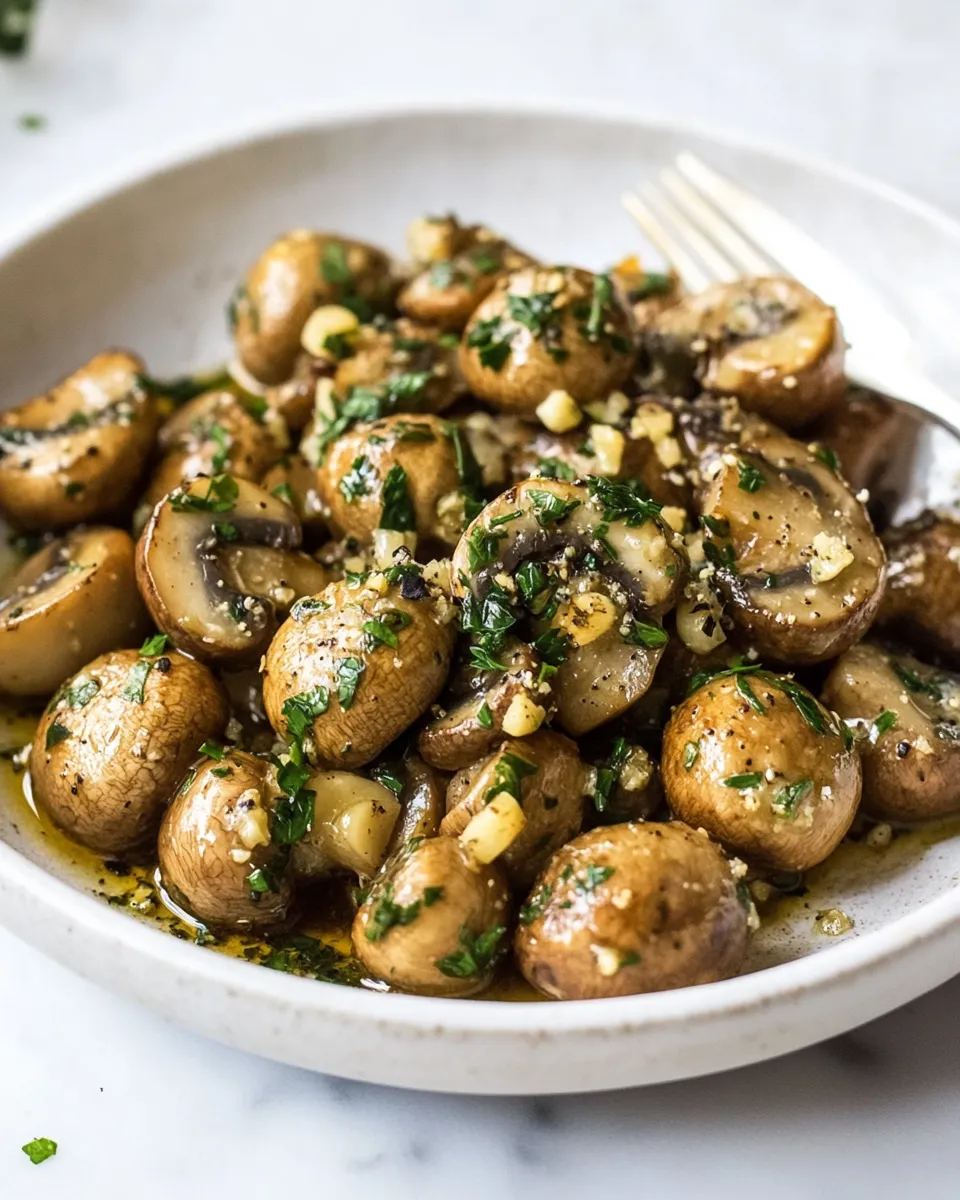 Quick Easy 5-Ingredient Garlic Herb Sauteed Mushrooms shot