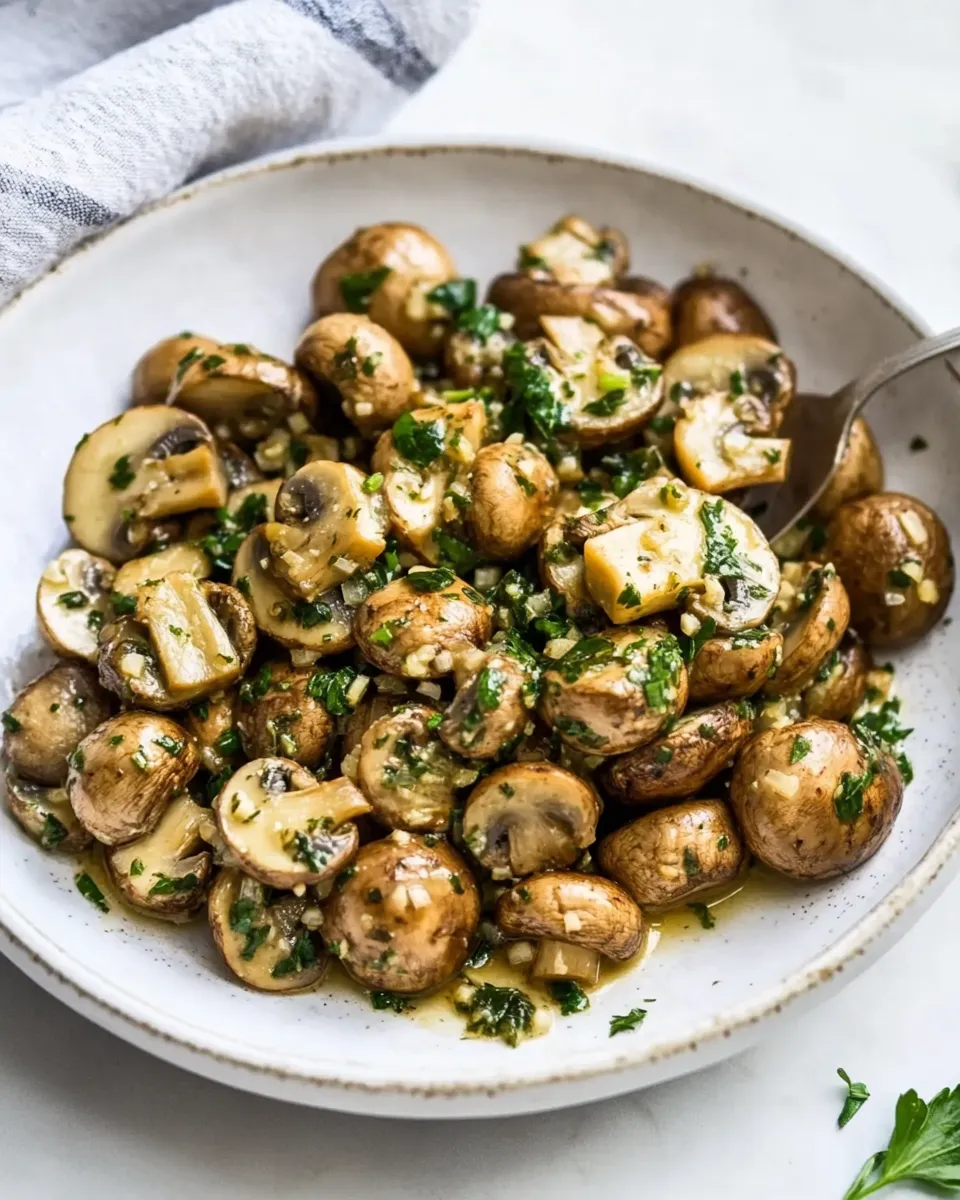 Savory Easy 5-Ingredient Garlic Herb Sauteed Mushrooms recipe photo