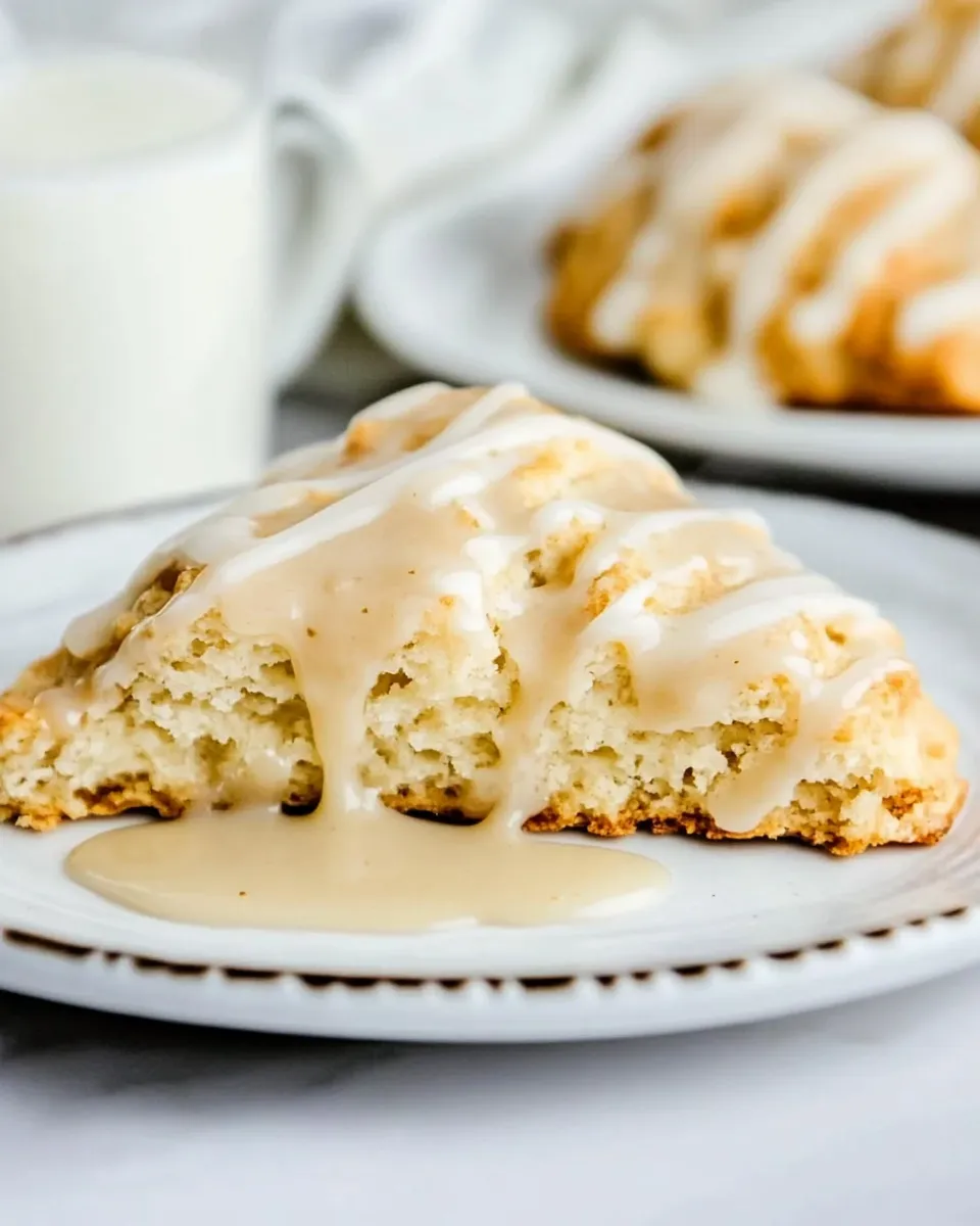 Homemade Easy Banana Scones Recipe with Maple Glaze photo