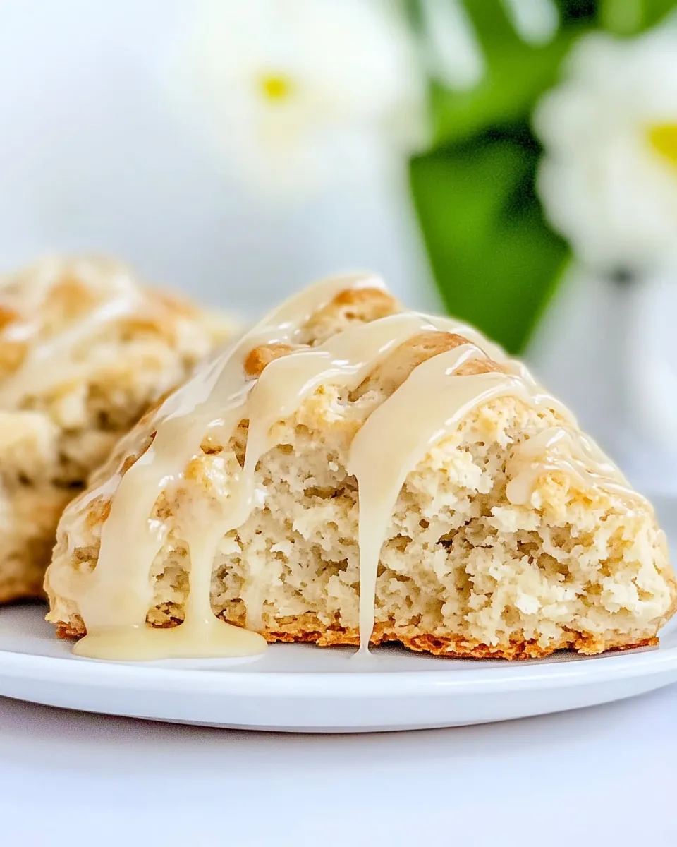 Delicious Easy Banana Scones Recipe with Maple Glaze shot
