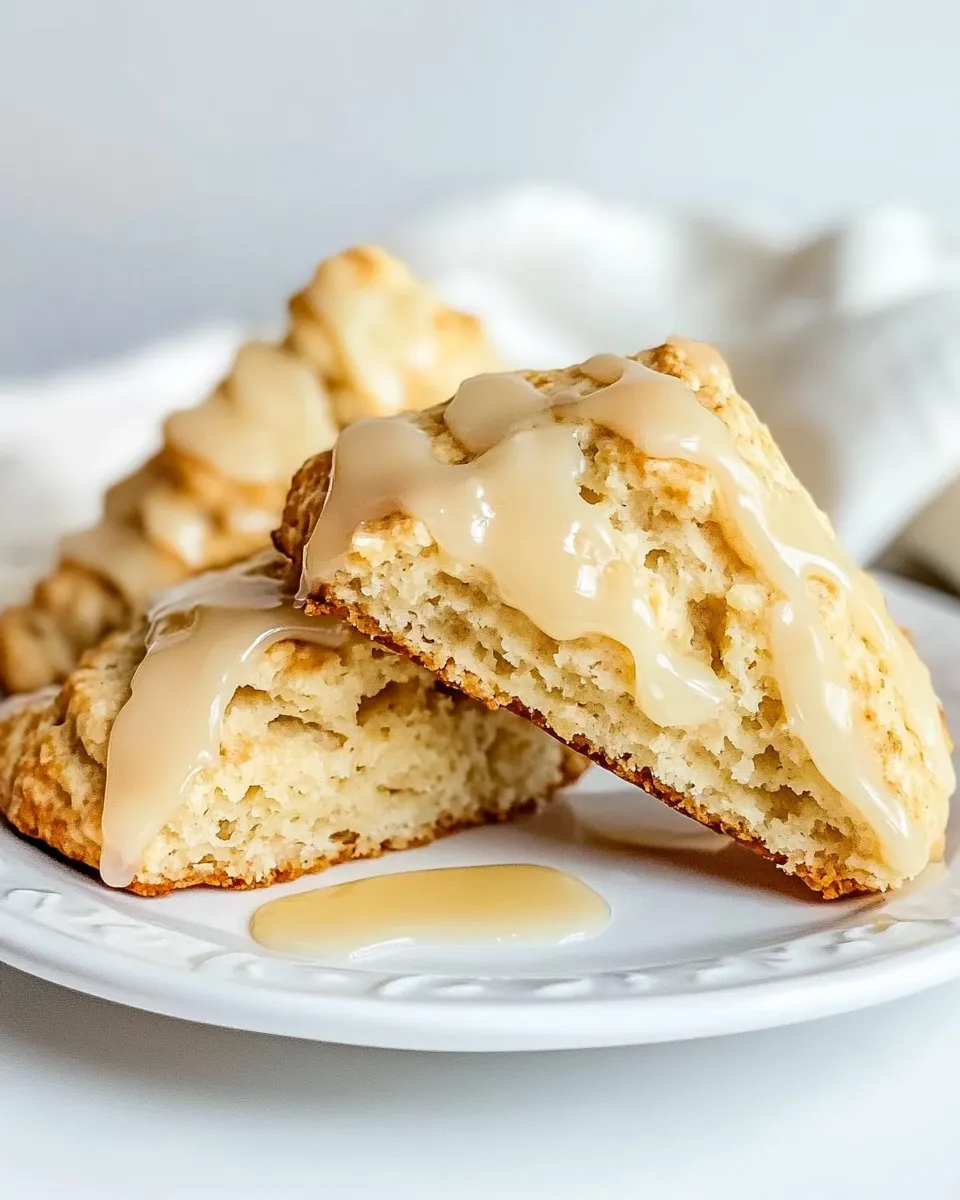 Quick Easy Banana Scones Recipe with Maple Glaze recipe photo