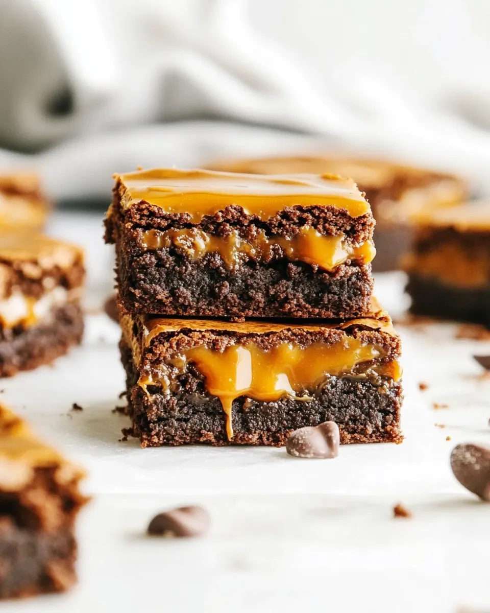Classic Easy Caramel Brownies (Made with Cake Mix!) image