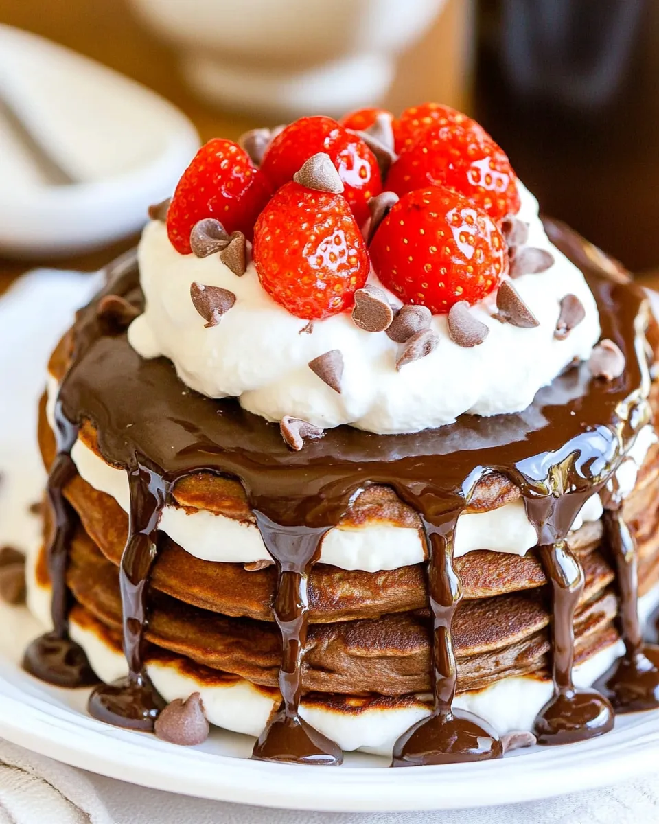 Delicious Easy Chocolate Pancakes recipe photo