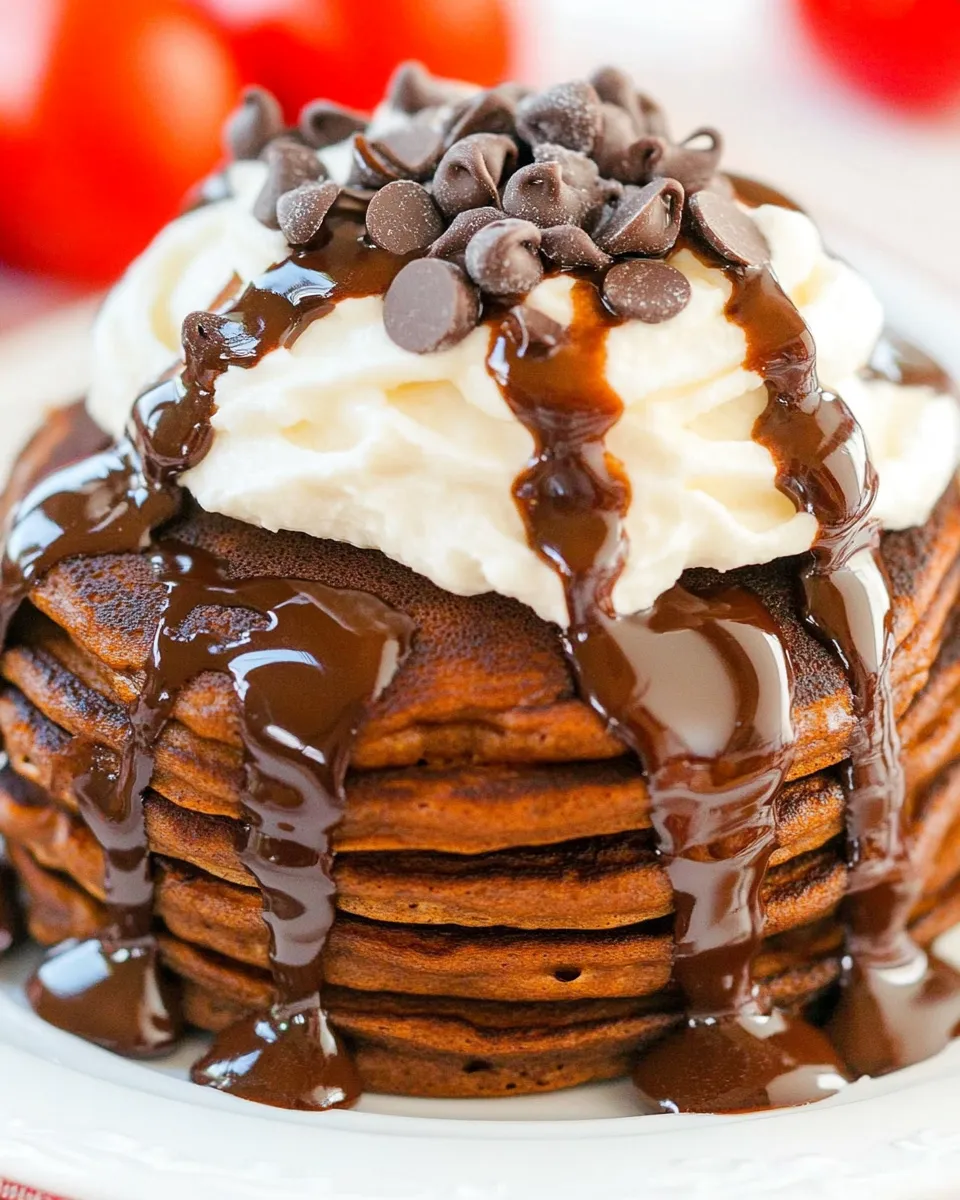 Quick Easy Chocolate Pancakes shot