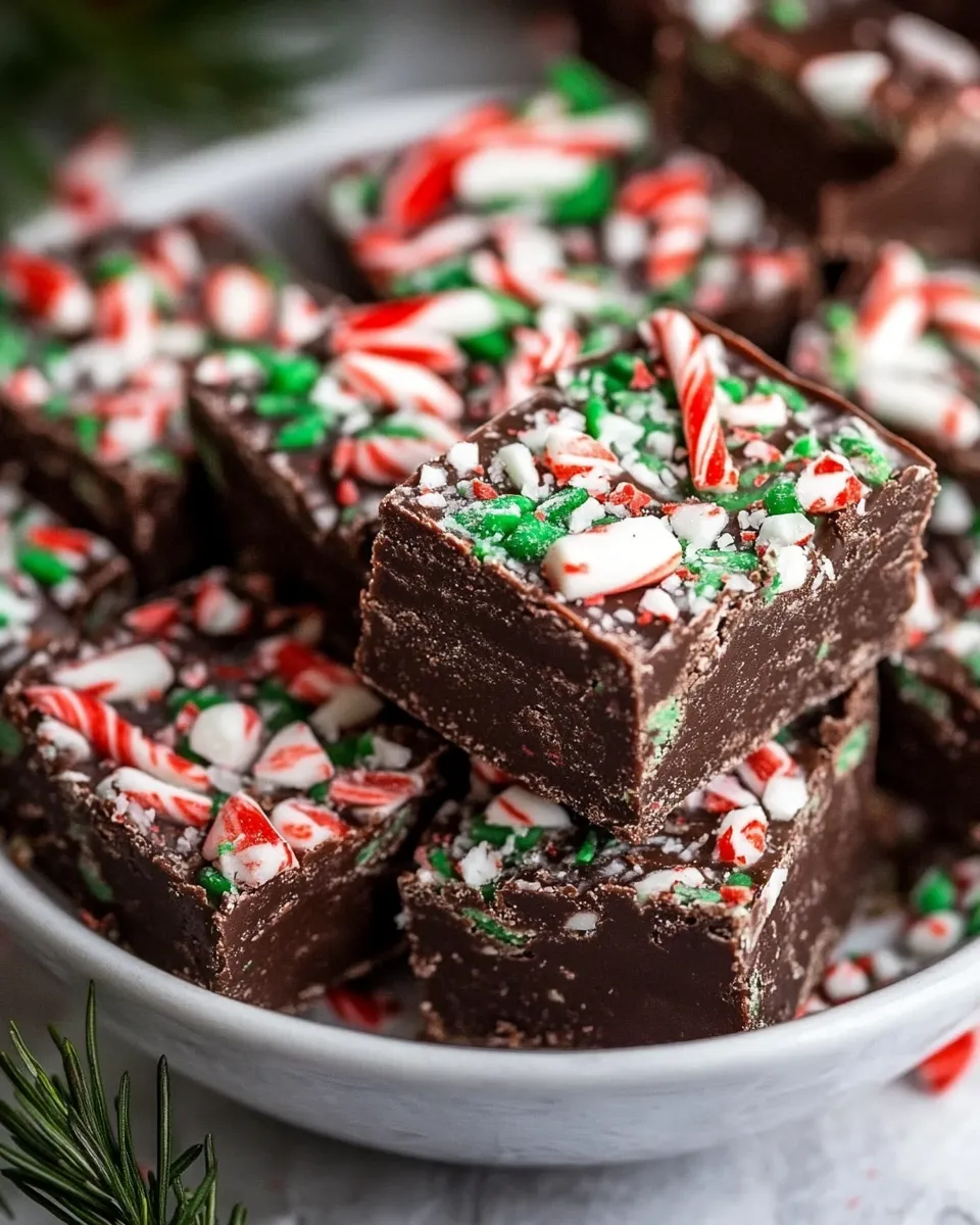 Delicious Easy Chocolate Peppermint Fudge recipe photo