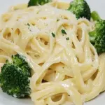 Homemade Easy Fettuccine Alfredo With Broccoli photo