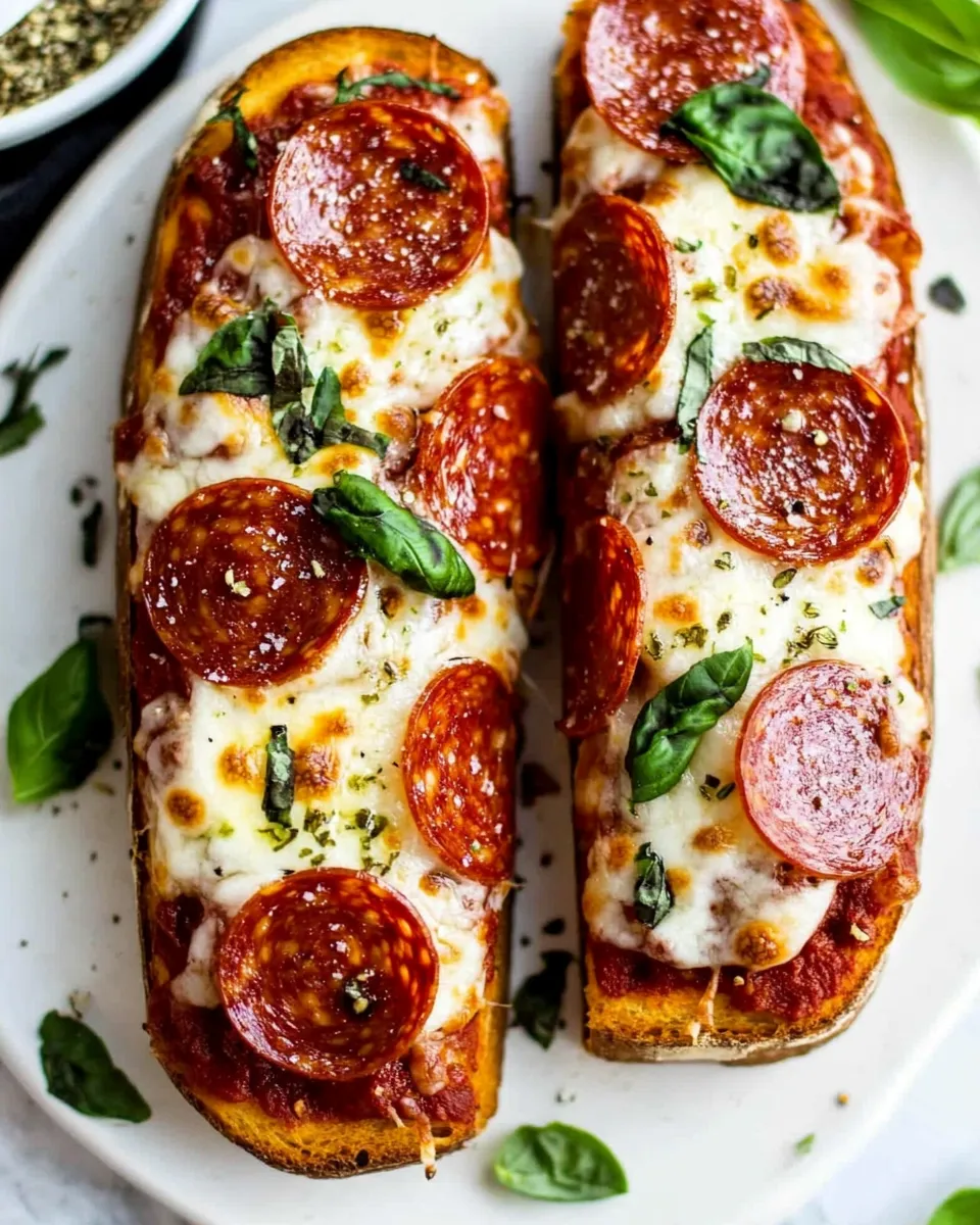 Homemade Easy French Bread Pizza Recipe With Pepperoni photo