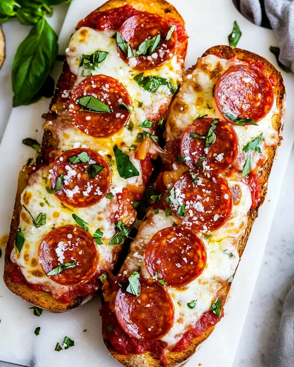 Quick Easy French Bread Pizza Recipe With Pepperoni recipe photo