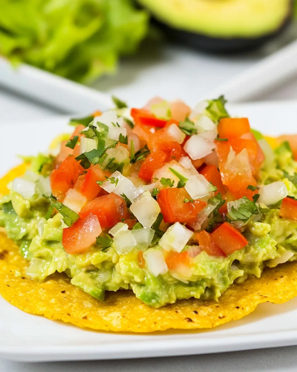 Quick Easy Low-Carb Guacamole Tostadas recipe photo