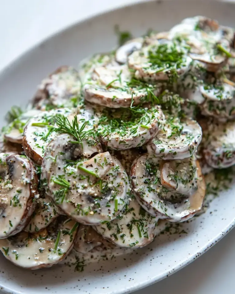 Homemade Easy Mushroom Salad with Herbs photo
