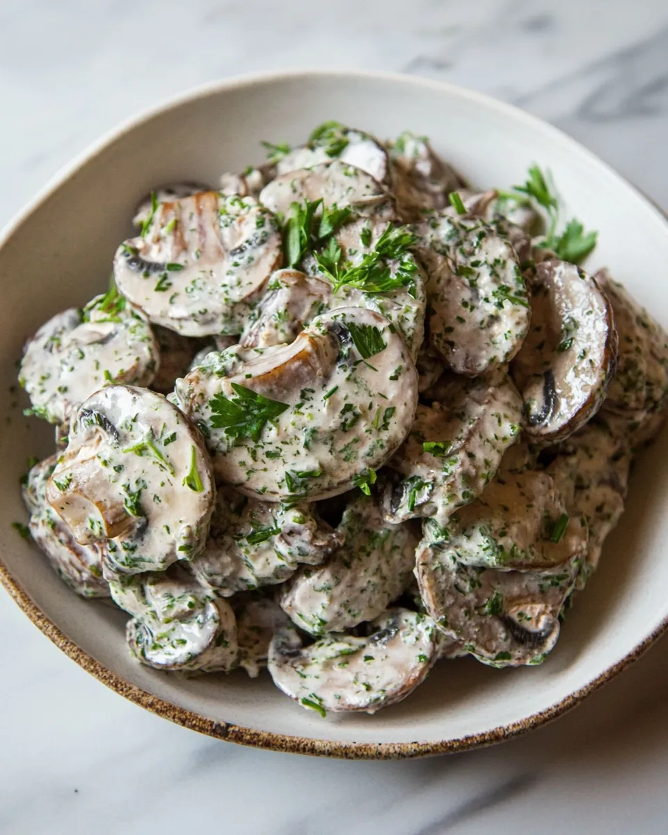 Classic Easy Mushroom Salad with Herbs image