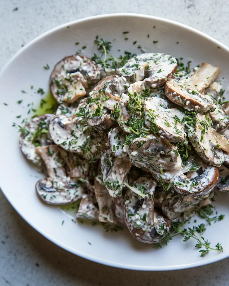 Quick Easy Mushroom Salad with Herbs shot