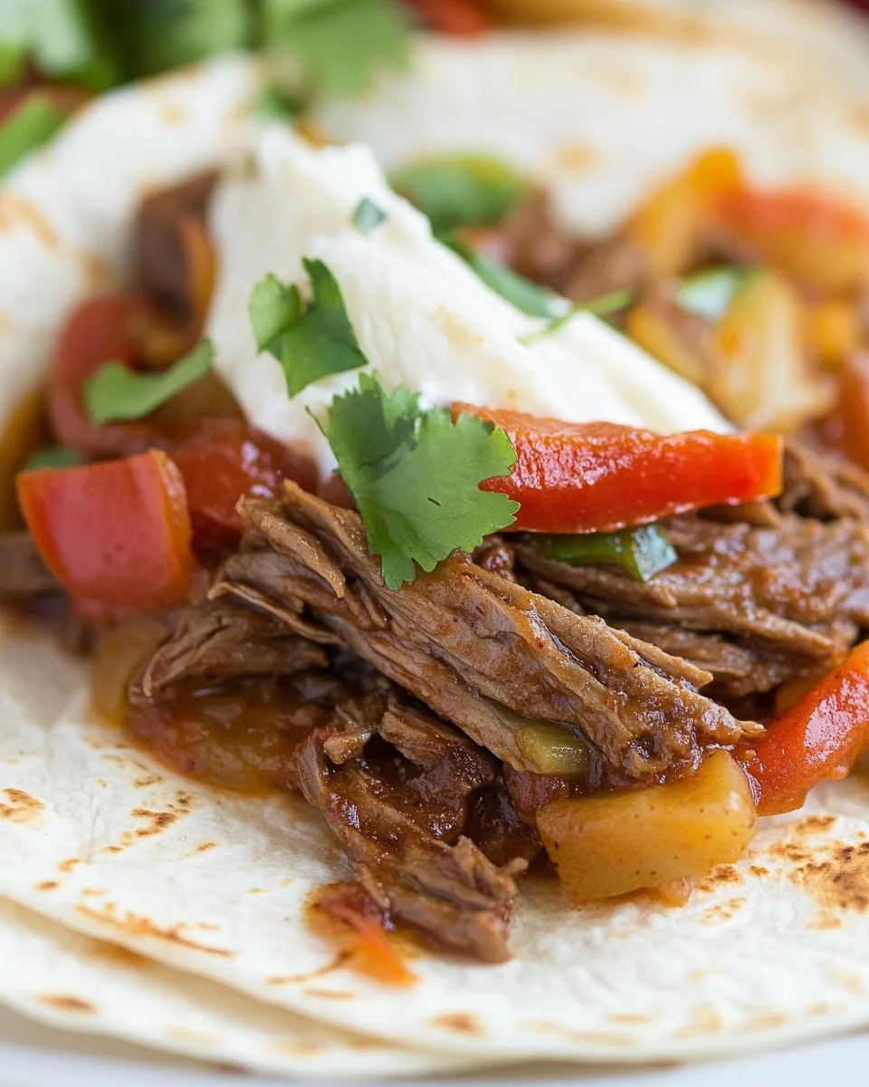 Quick Easy Slow Cooker Beef Fajitas for Two shot
