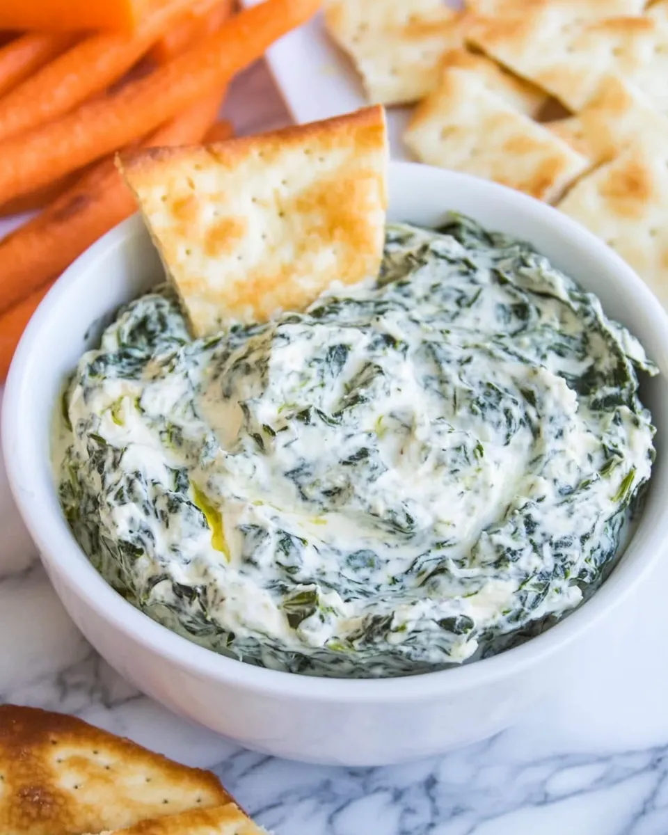 Quick Easy Spinach Dip shot