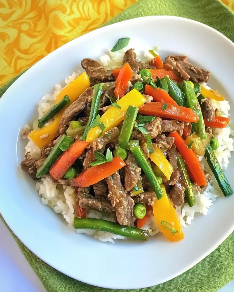 Delicious Easy Stir Fried Beef with Vegetables shot