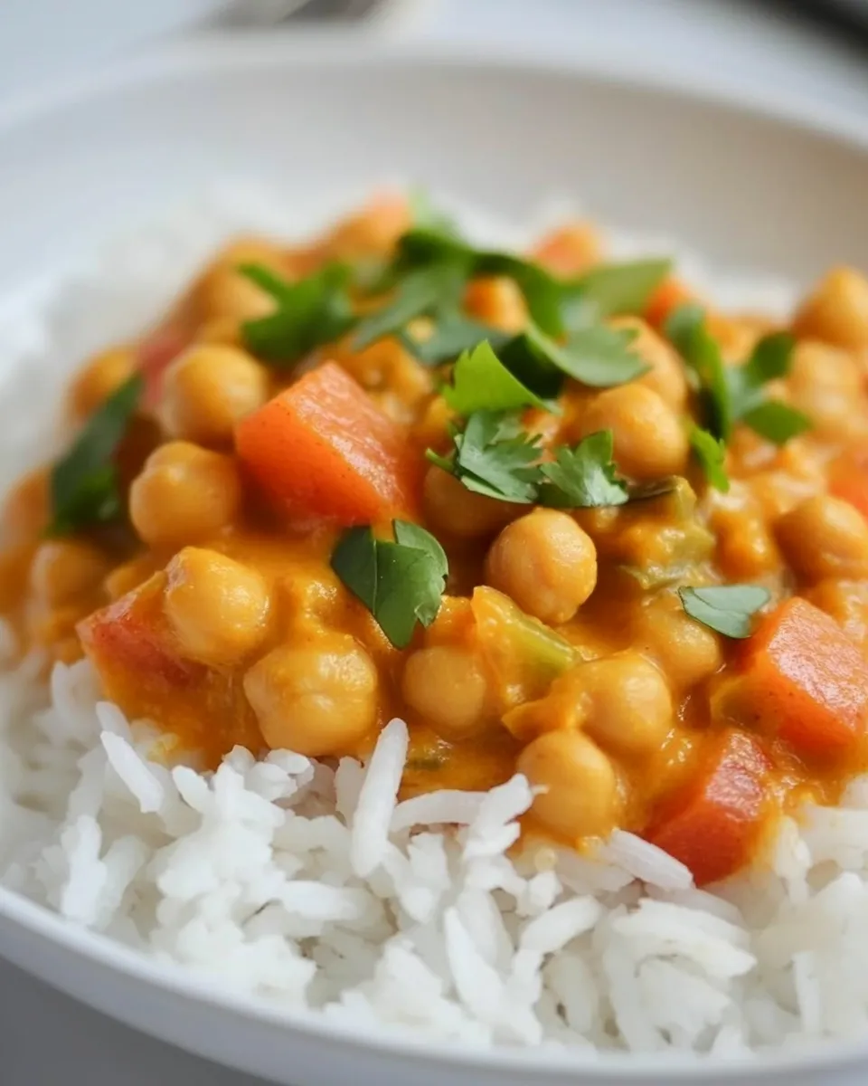 Delicious Easy Thai-Style Chickpea Curry with Coconut Rice. image