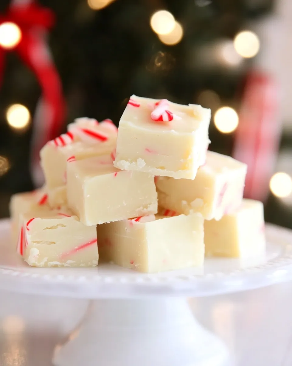 Homemade Easy White Chocolate Peppermint Fudge Recipe photo