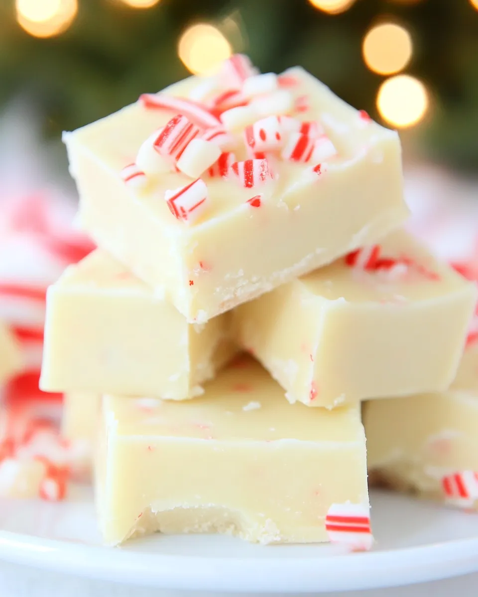 Classic Easy White Chocolate Peppermint Fudge Recipe image