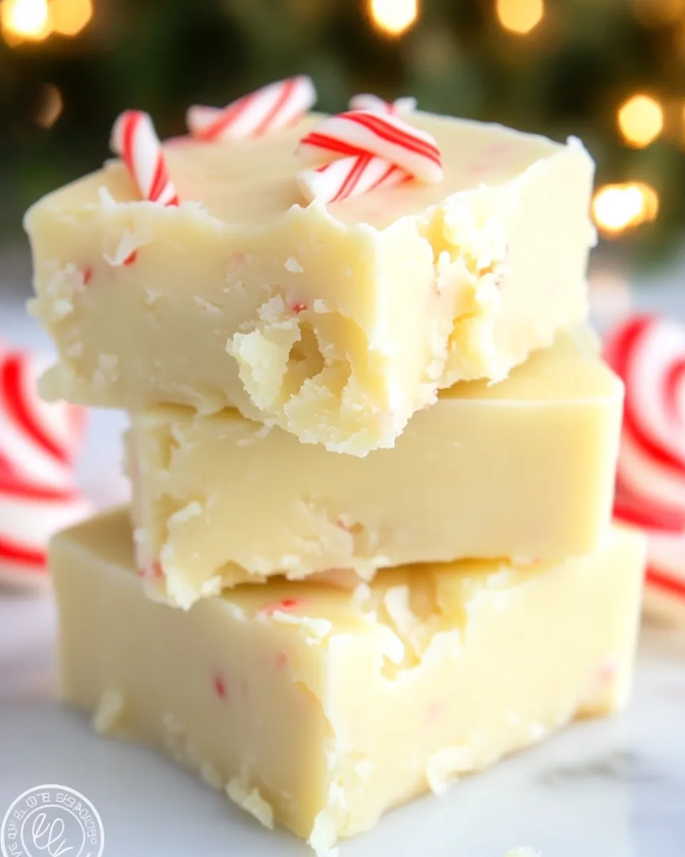 Delicious Easy White Chocolate Peppermint Fudge Recipe shot