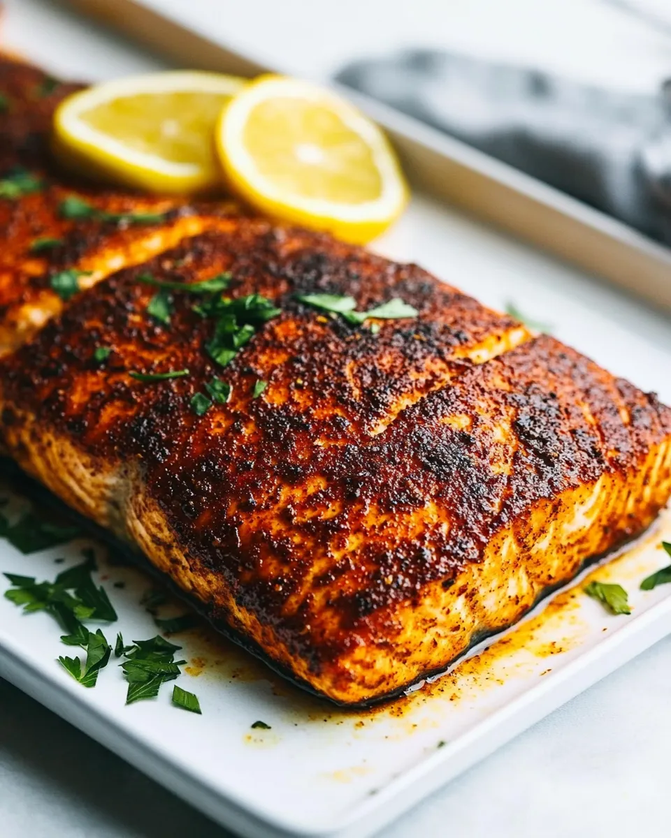 Quick Easy and Amazing Blackened Salmon shot