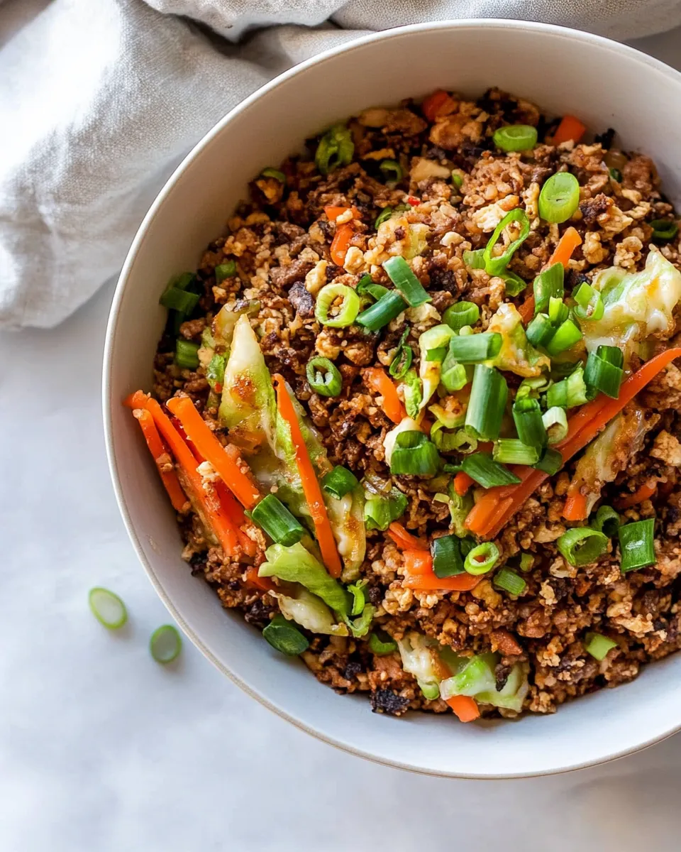 Delicious Egg Roll in a Bowl shot