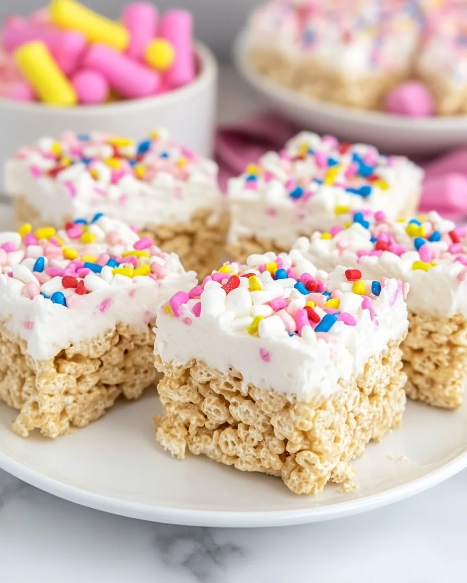 Homemade Extra-Marshmallow Rice Krispies Bars with Confetti photo