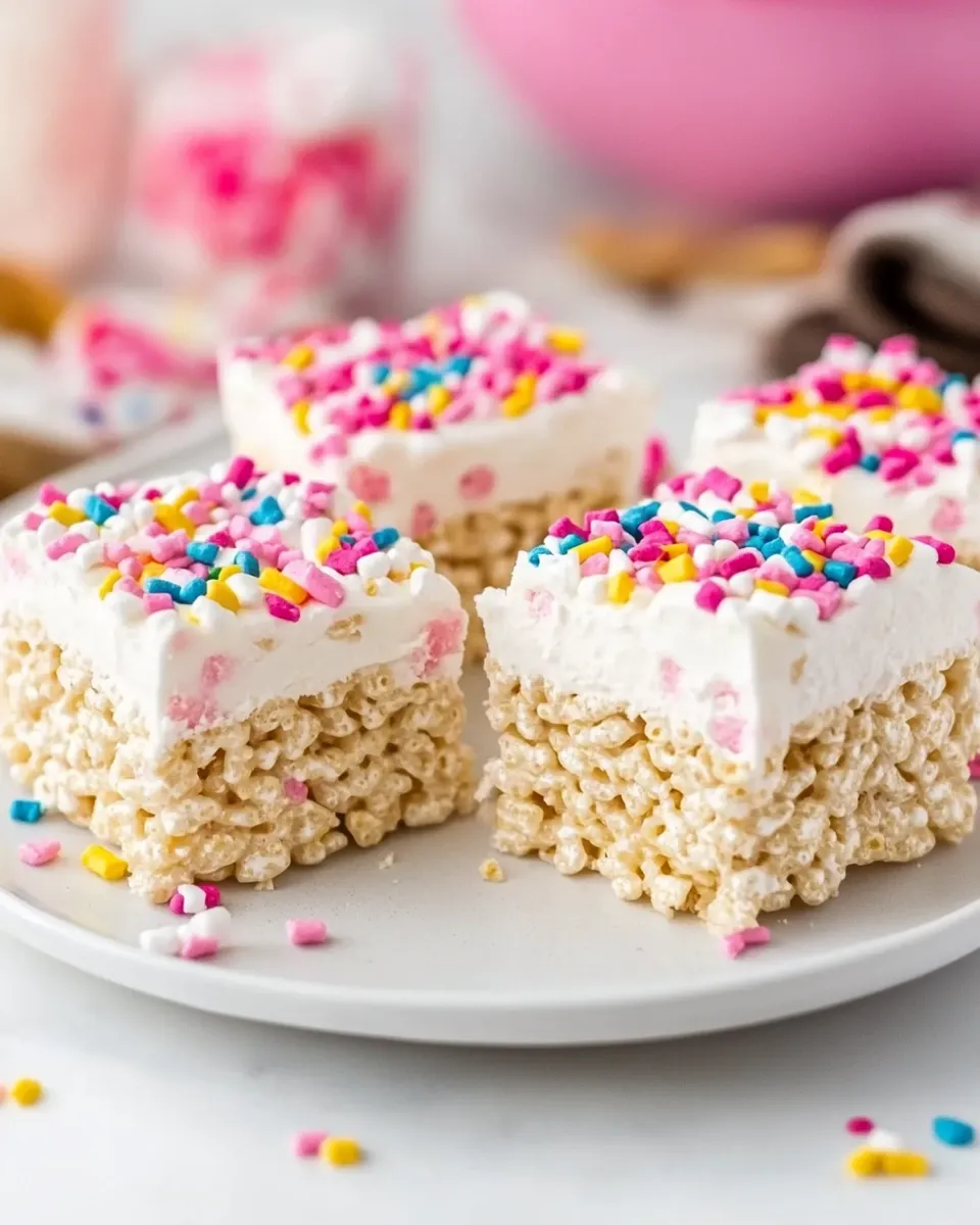 Delicious Extra-Marshmallow Rice Krispies Bars with Confetti image