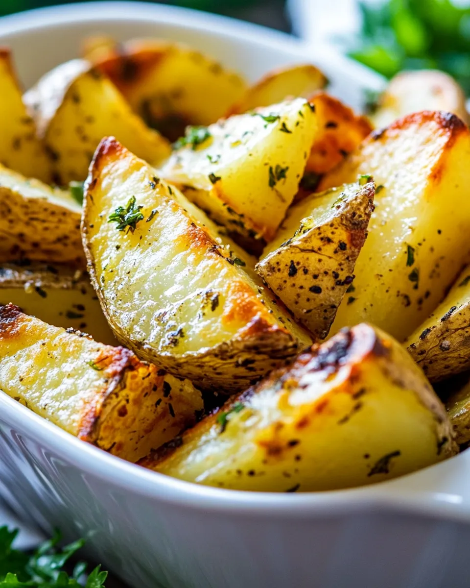 Homemade Extra Crispy Baked Garlic & Herb Potato Wedges photo