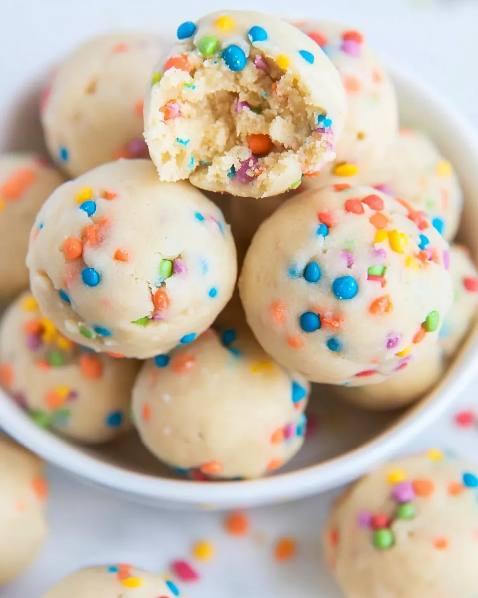 Tasty FUNFETTI-Inspired Cookie Dough Balls shot